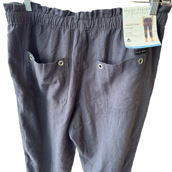 Social Standard Sanctuary Linen Jogger Pants Womens Size Large Blue Pull On New - Picture 8 of 13